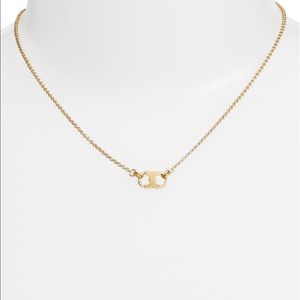 Tory Burch 16K Gold Gemini Link Necklace w/duster
